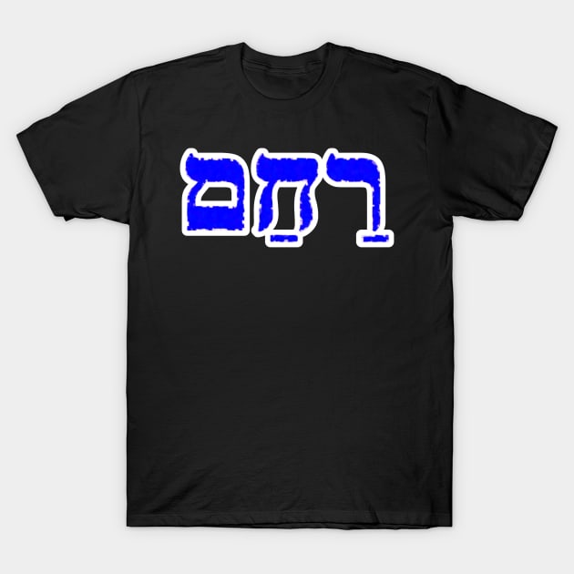 Rawkham Compassion Jewish Blessing Hebrew Letters T-Shirt by BubbleMench